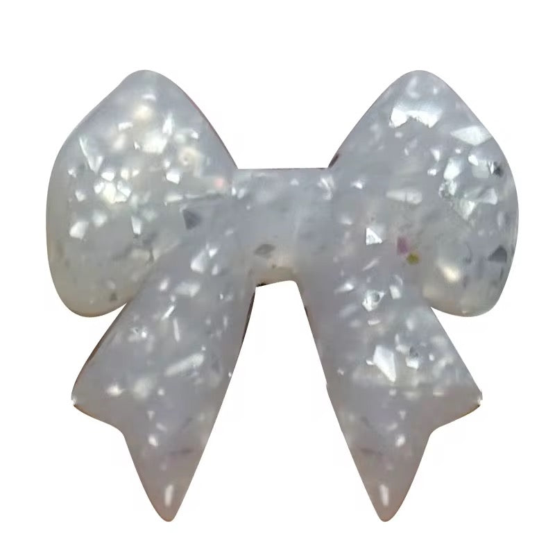 Glitter Bow Silicone Focal