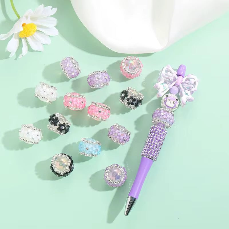 16mm Rhinestone Daisy Flower Fancy Beads (5pcs)