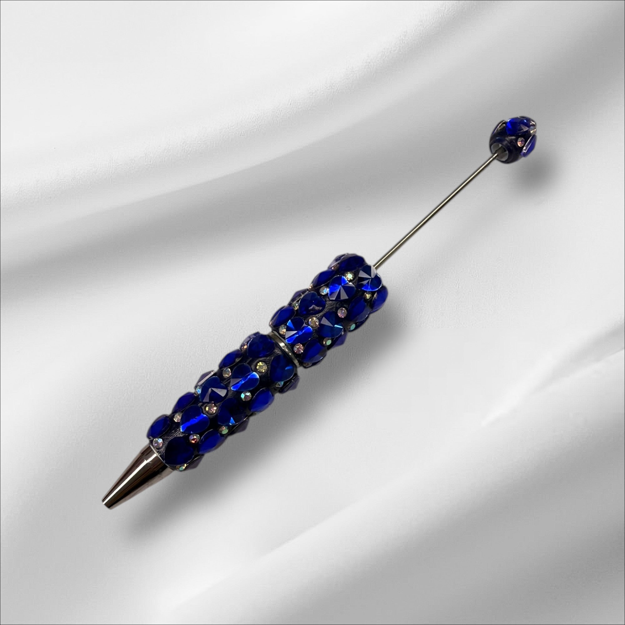 Beadable Clay Pens with Dazzling Heart in Assorted Colors Valentine's Day, AB Rhinestones