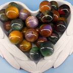 16mm Tricolor Golden Shimmer and Cat Eye Beads