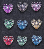 Clear Heart with Embedded Metalic Colored Stars Mix-I24