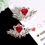 Rhinestone Metal Alloy Heart and Wings-U10