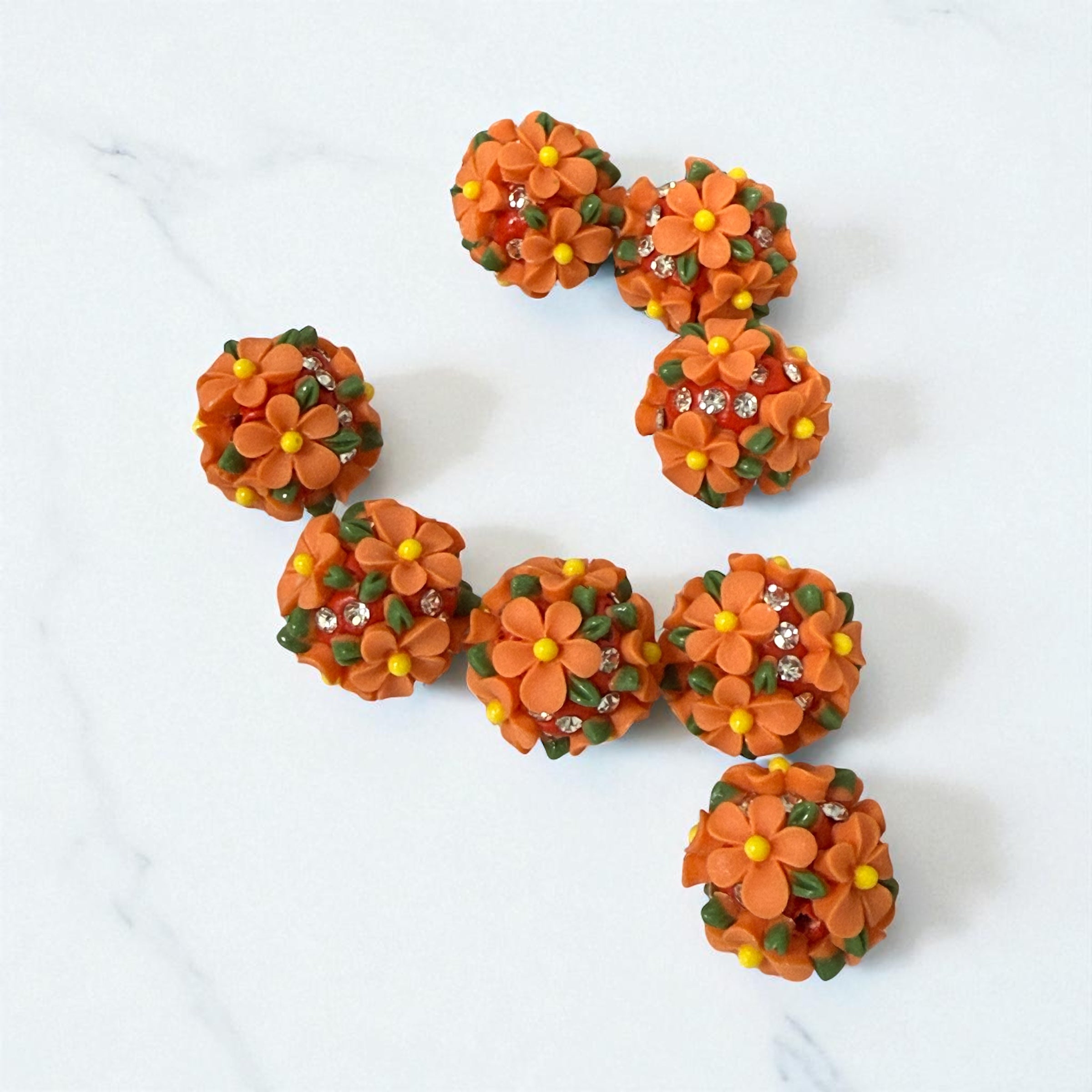 18mm Fancy Clay Daisy and Stone Beads (Brights)