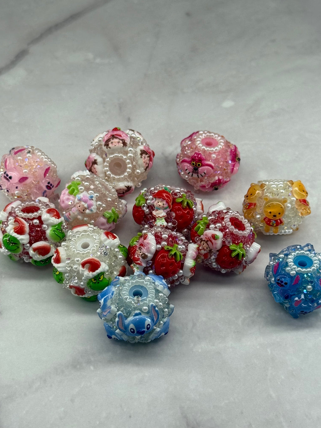 18mm Rhinestones Sugar Character Beads