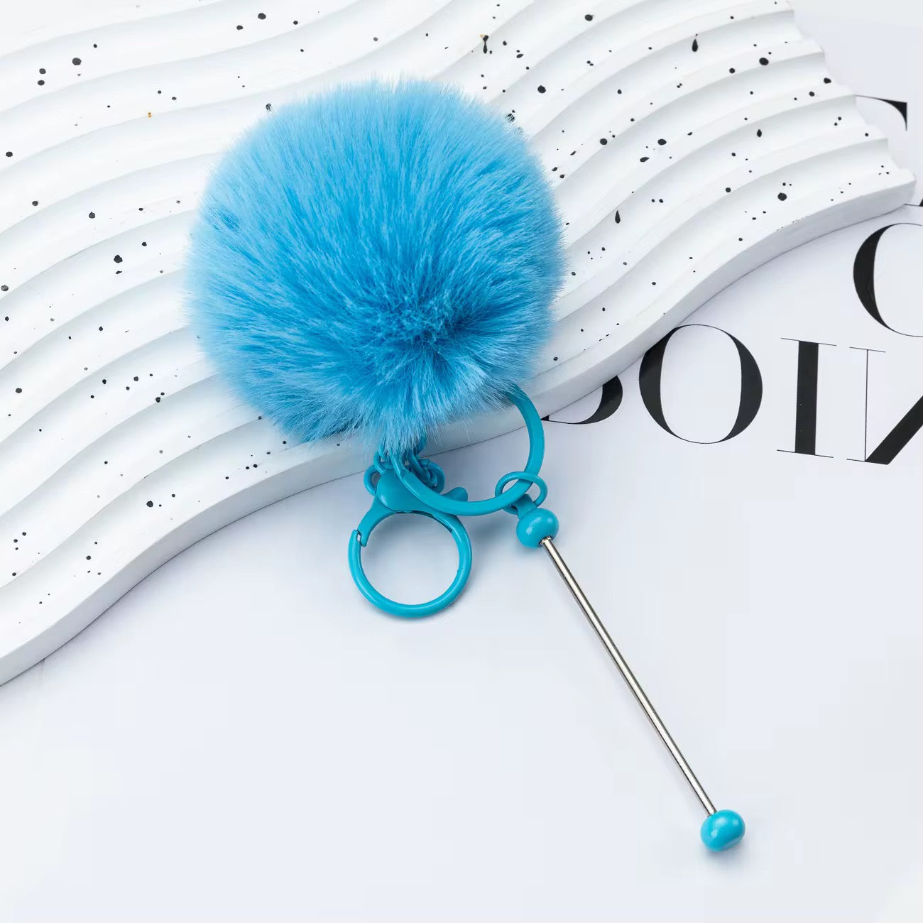 Beadable PomPom Keychain