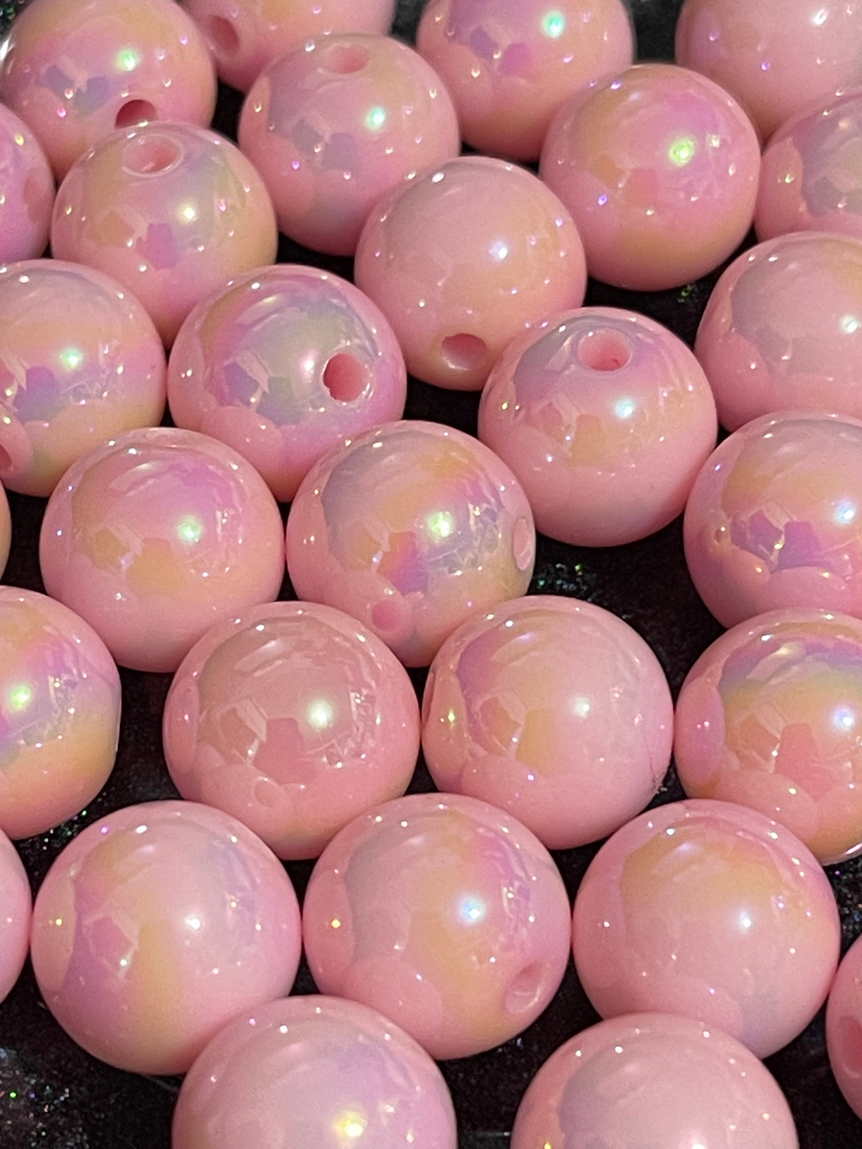 16mm UV Covered Beads Powder Pink Main image
