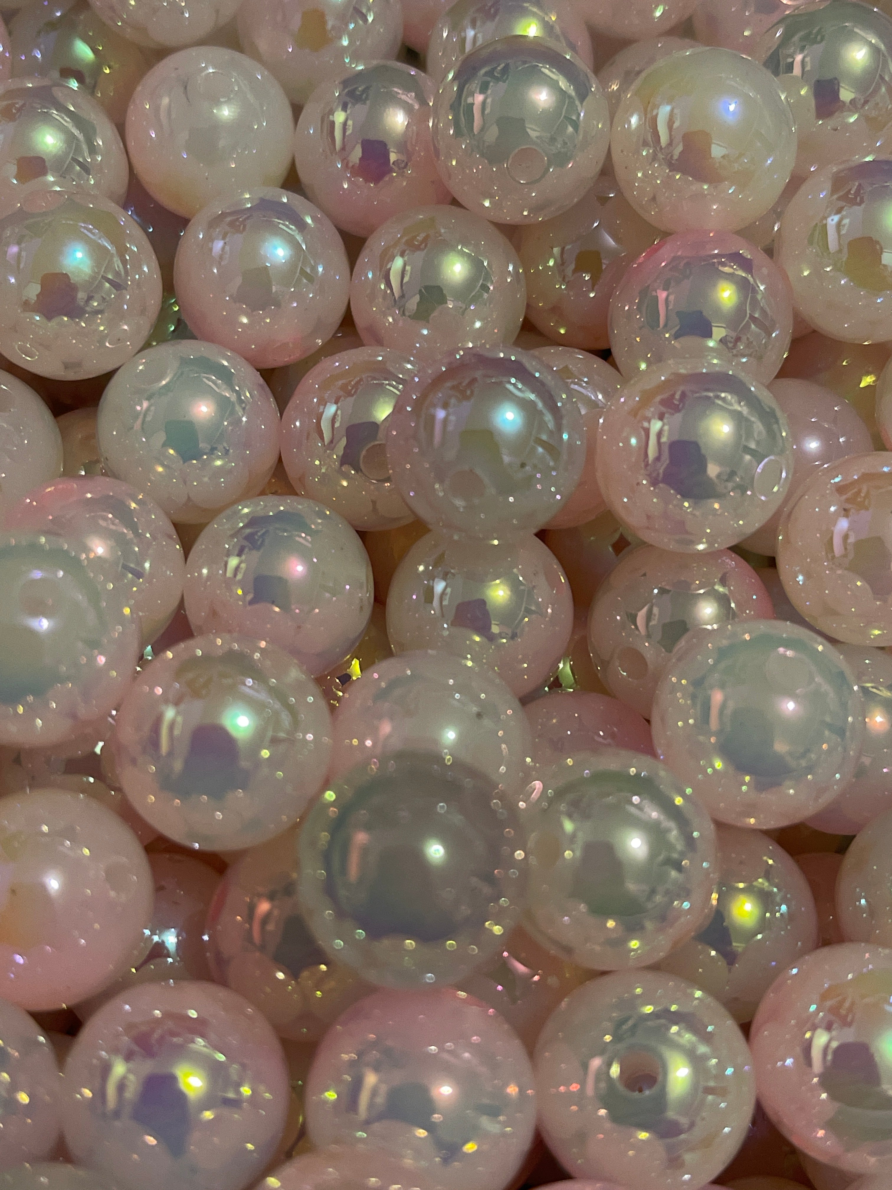 16mm Glossy Ombre Color Acrylic Beads With UV Finish (Mix & Single Colors)