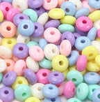 8mm  Pastel Acrylic Spacer  Mix 100 pc