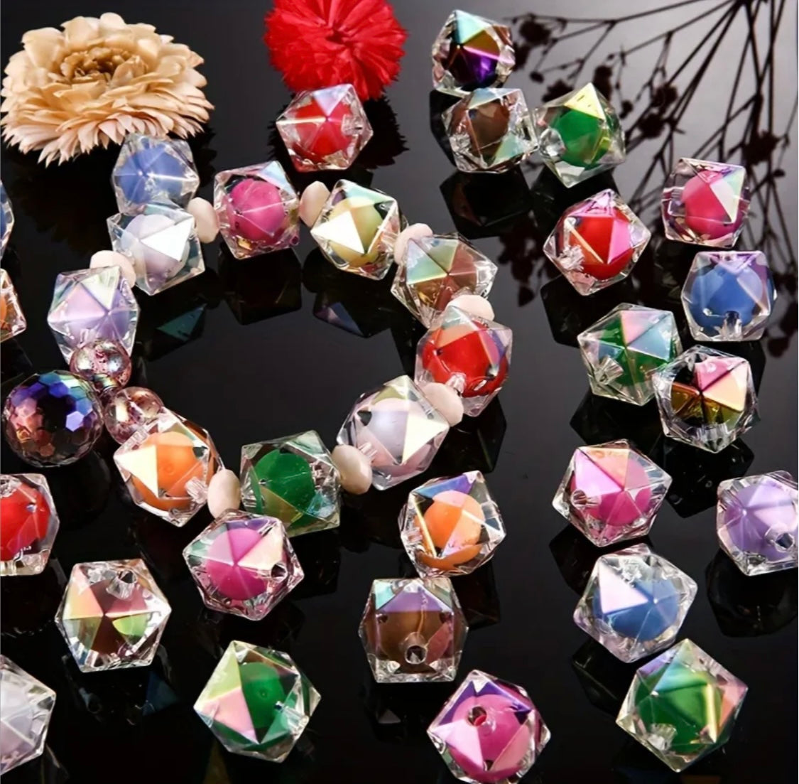 16MM Hexagon Double Layered AB Mix
