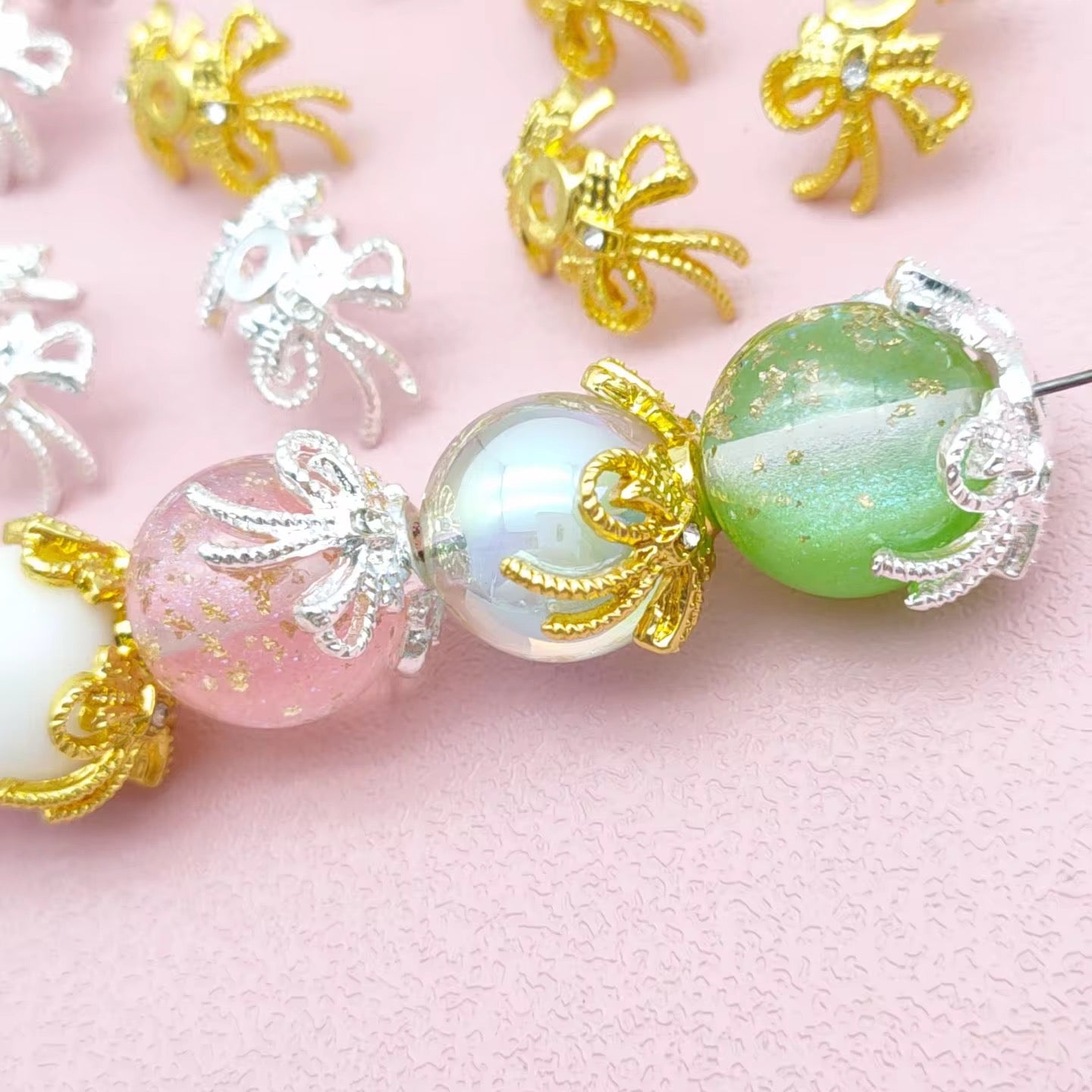 Metal Bow Bead Caps (10pcs)