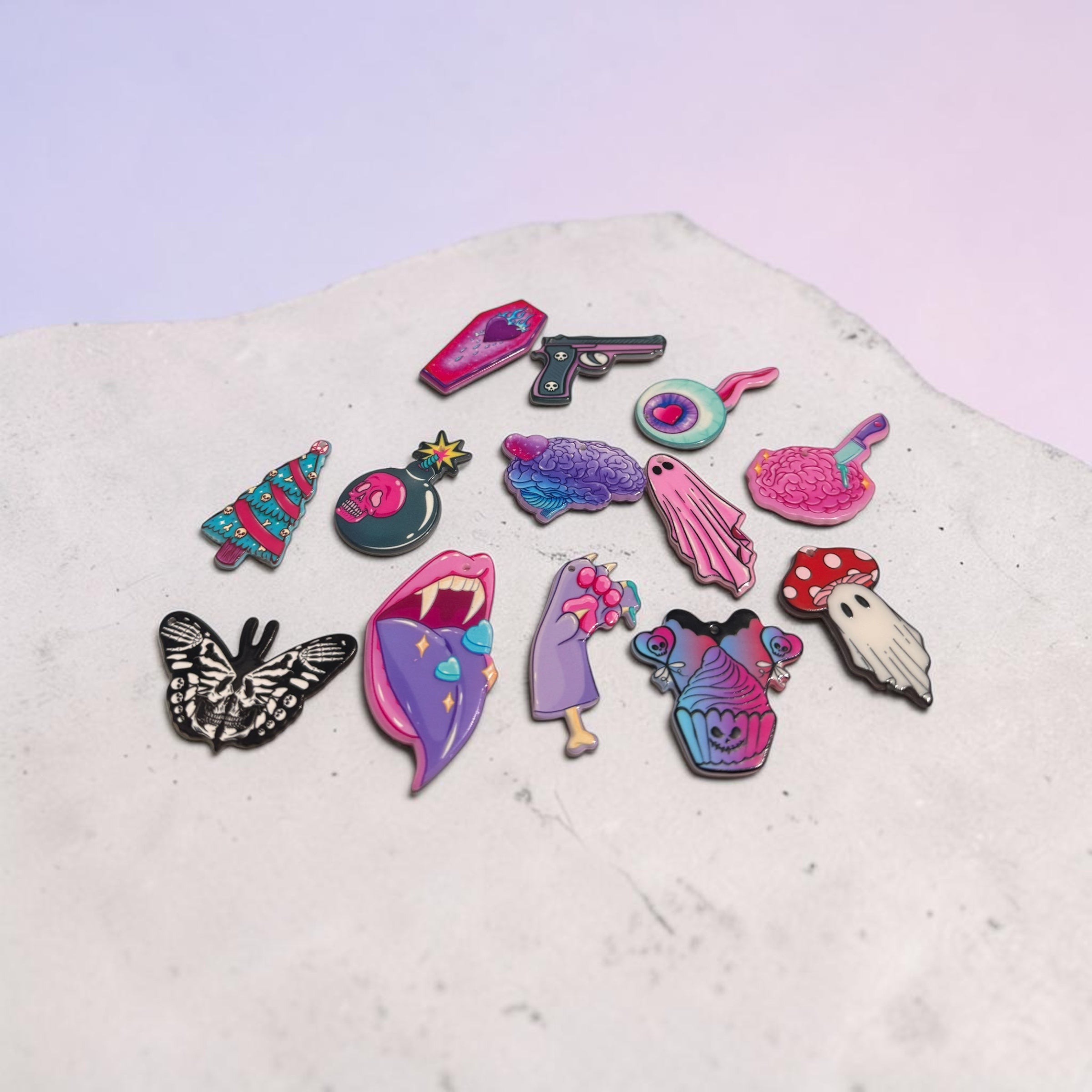 12pc Gothic Style Flat Back Charms For DIY Main image