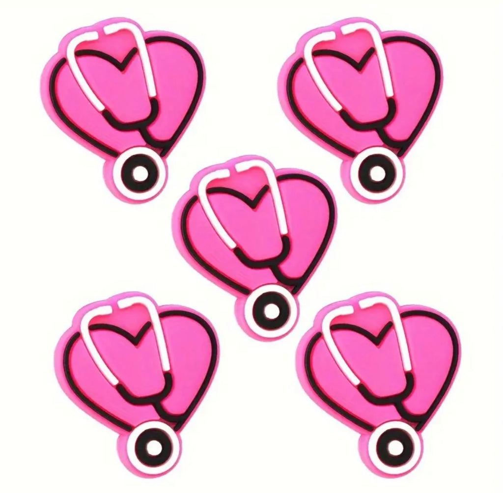 Heart-Shaped Stethoscope Silicone Focal Beads