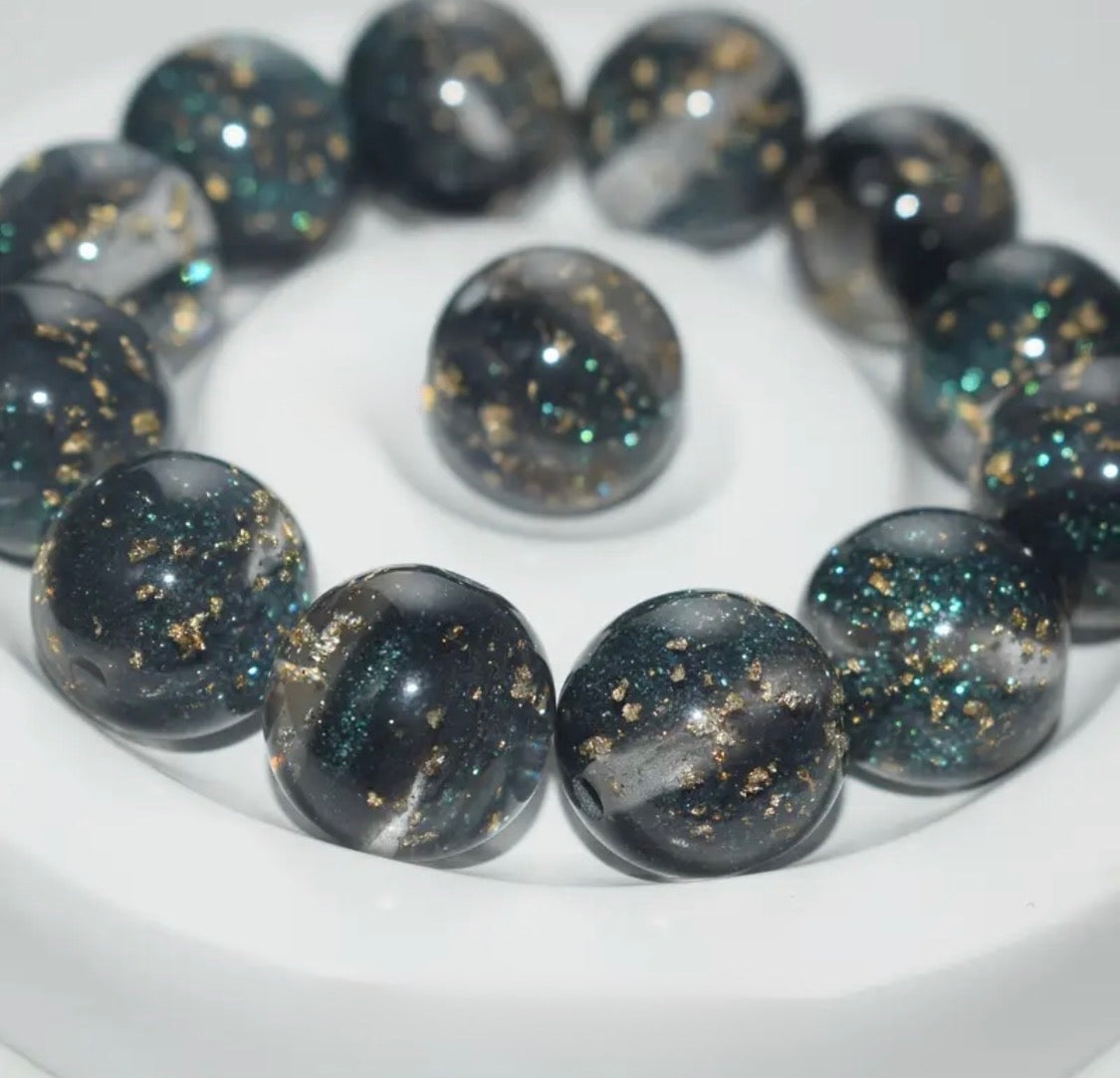 16mm Shimmer Gold Foil Beads (Mix and Single Colors)