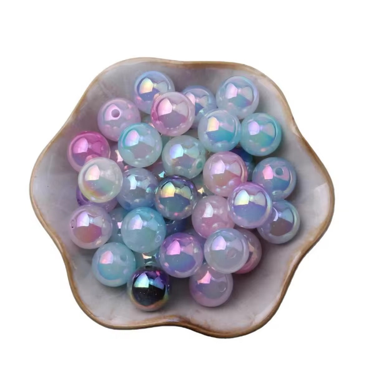 16mm Glossy Ombre Color Acrylic Beads With UV Finish (Mix & Single Colors) Secondary image