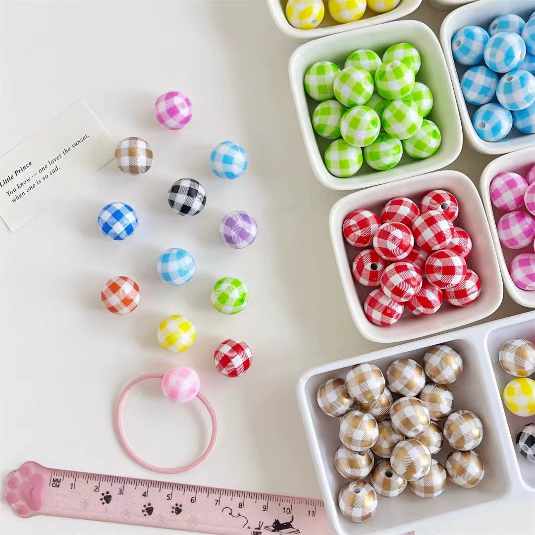 16mm Gingham Beads Mix-H22