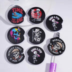 Rock and Roll Skull Flat Beads-GG10