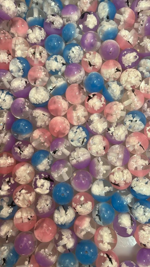 20mm Scenic Cloud and Bird Beads (5 pcs)
