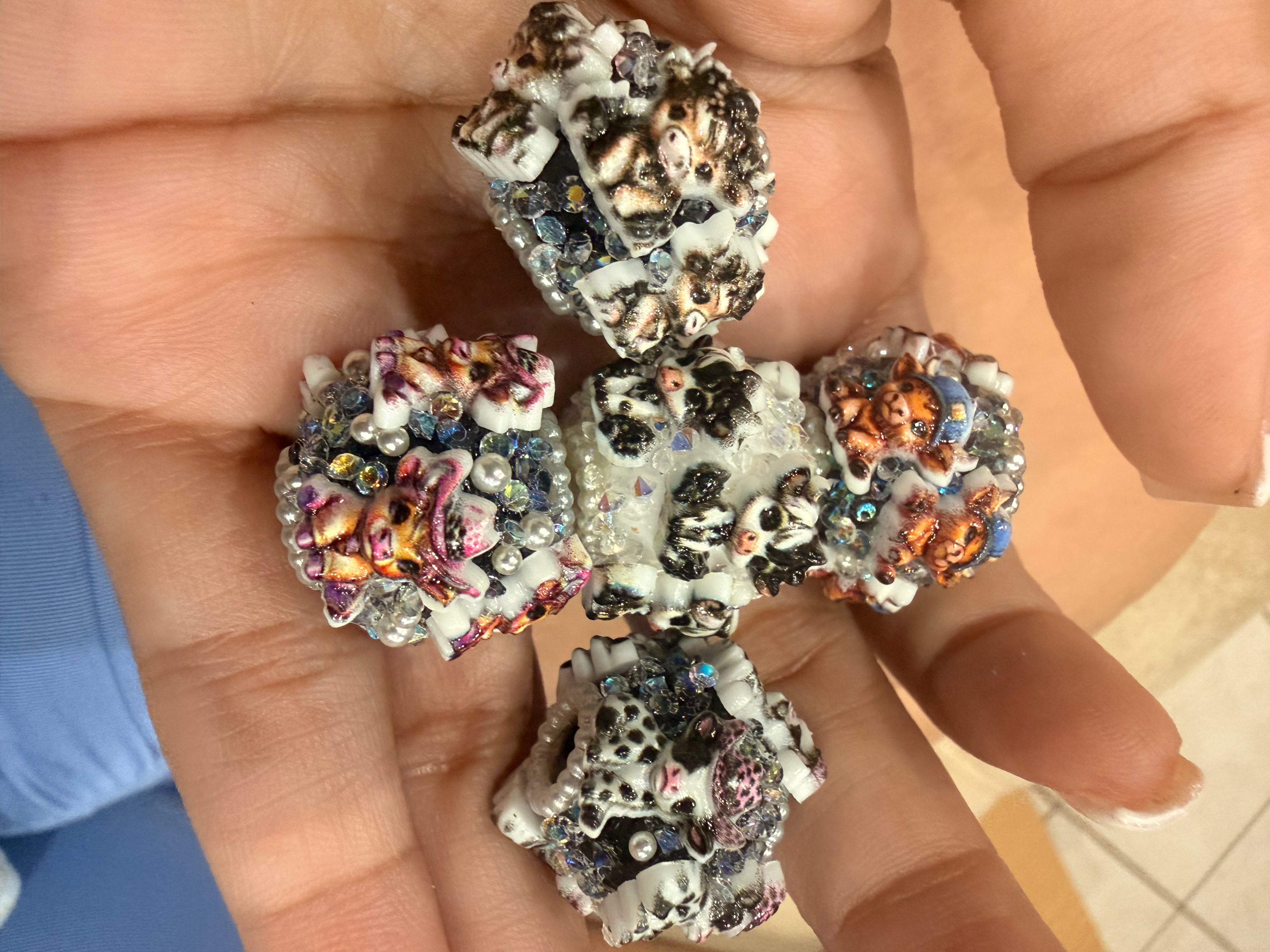 18mm  Cute Cows Fancy Beads (5pcs)