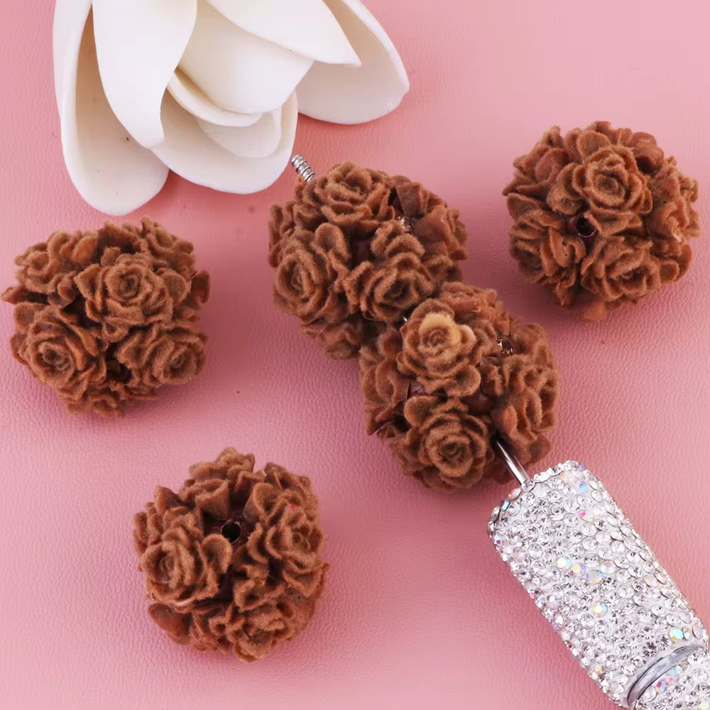 20mm Soft Fuzzy Roses Beads