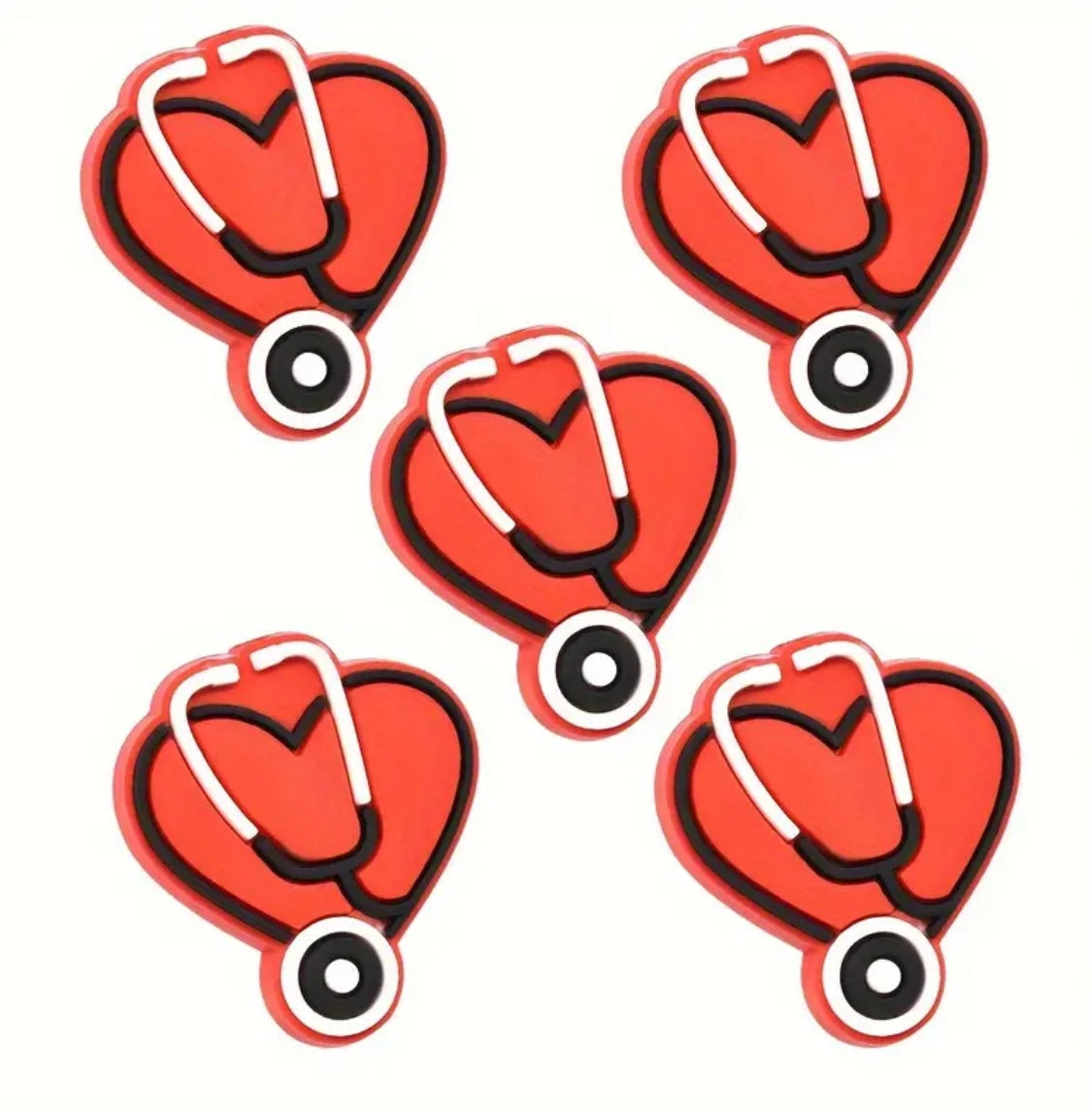 Heart-Shaped Stethoscope Silicone Focal Beads