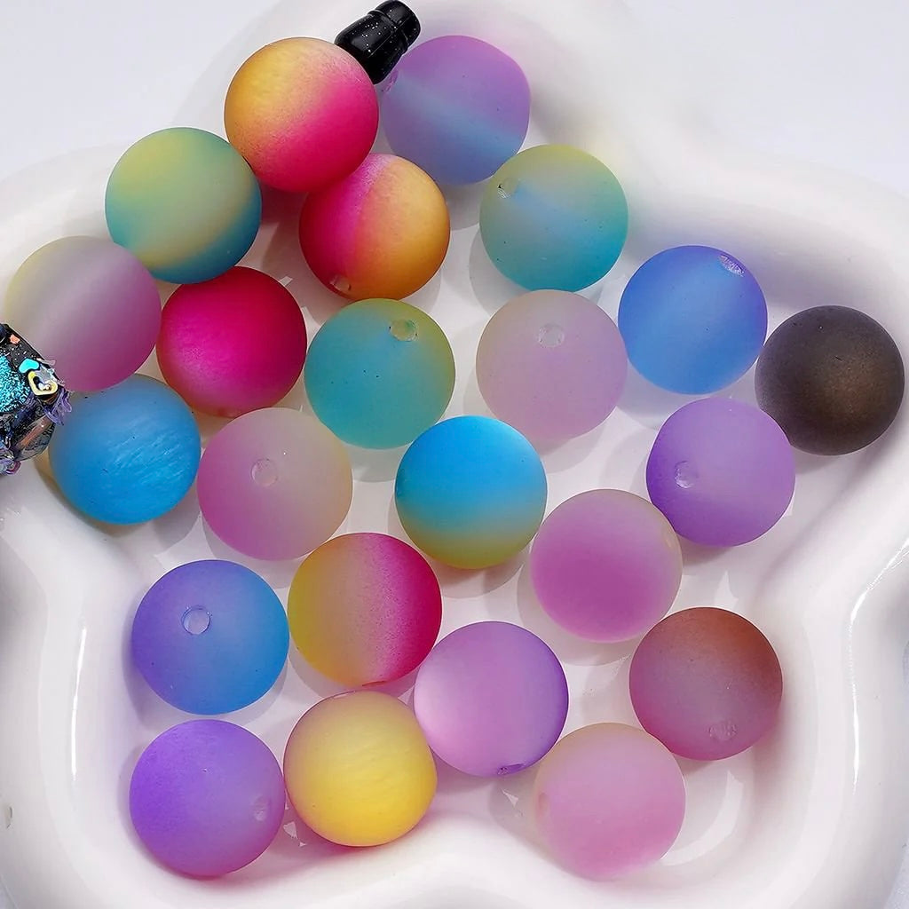 16mm 2-toned Matte Cat-eye Beads Mix-O20 Main image