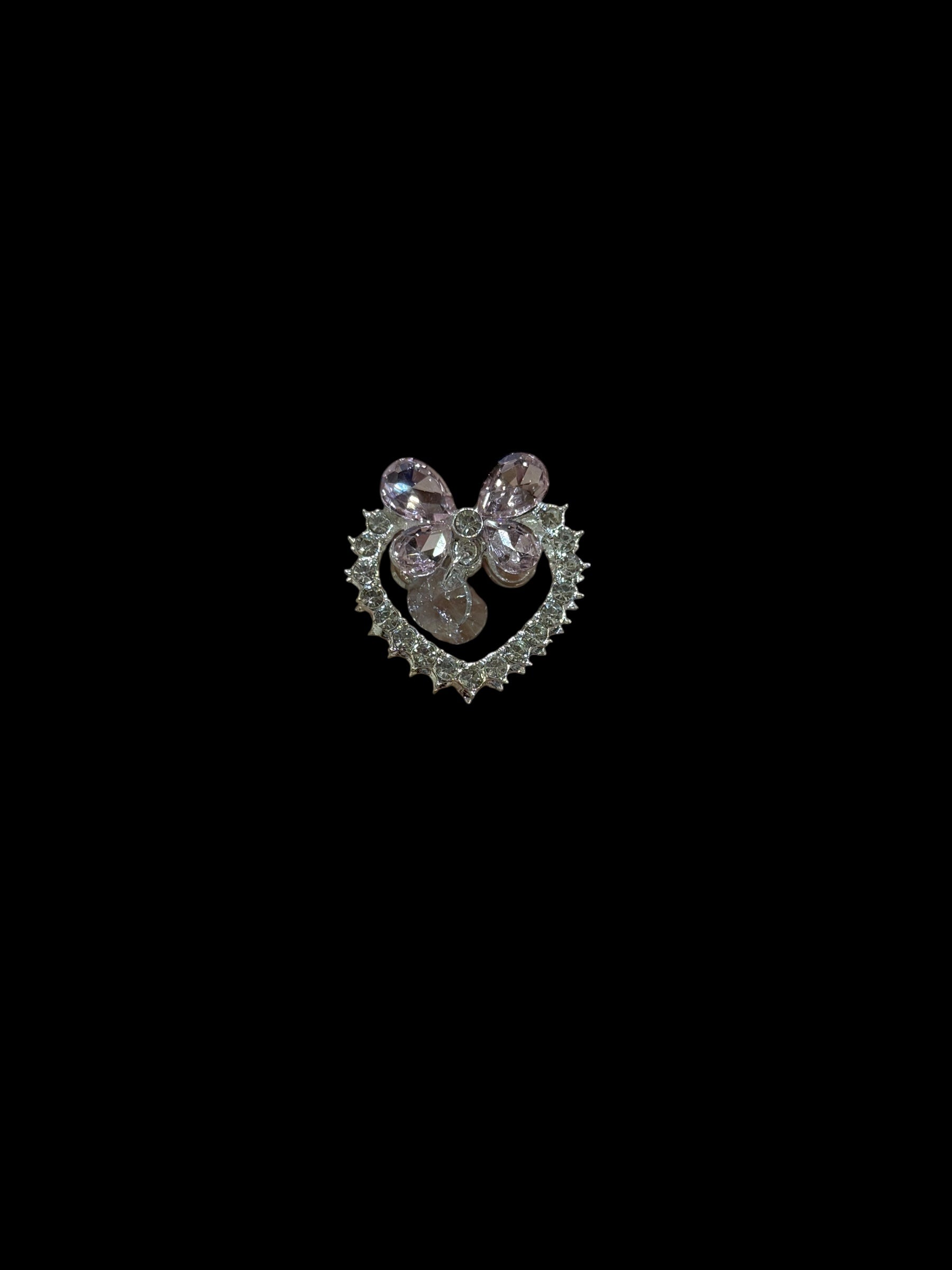 28mm  Alloy Rhinestone Heart Beads