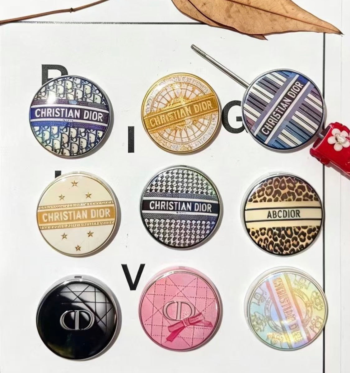 31mm Round Flat Branded Theme AB Beads