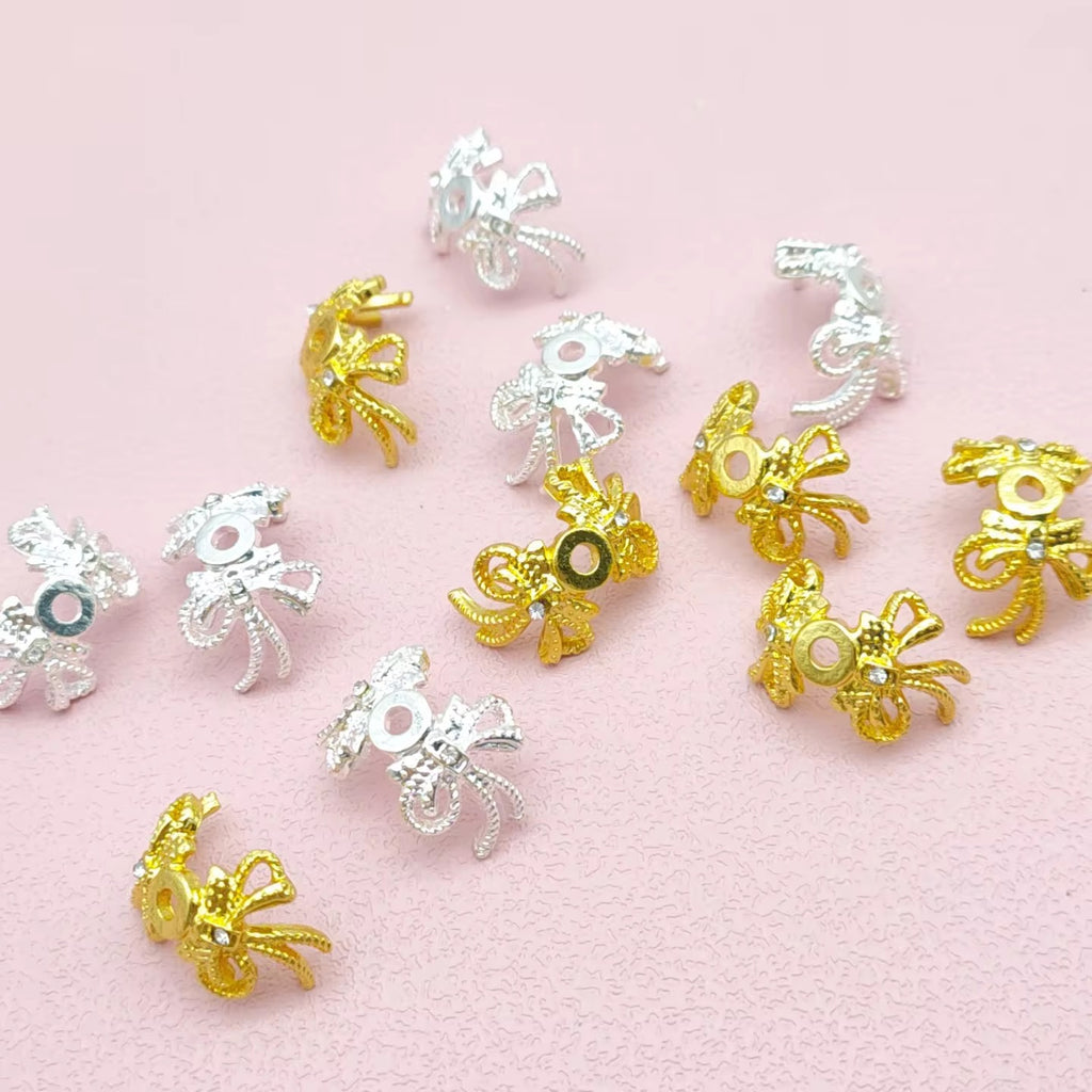Metal Bow Bead Caps (10pcs)