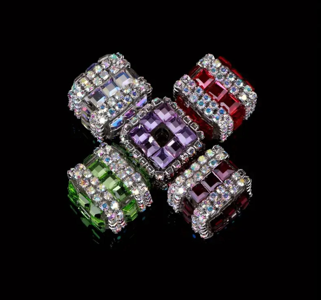 Rhinestone Cube Beads (5 pcs) Secondary image