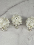 Fancy Rose Beads with Rhinestone Dangle Heart