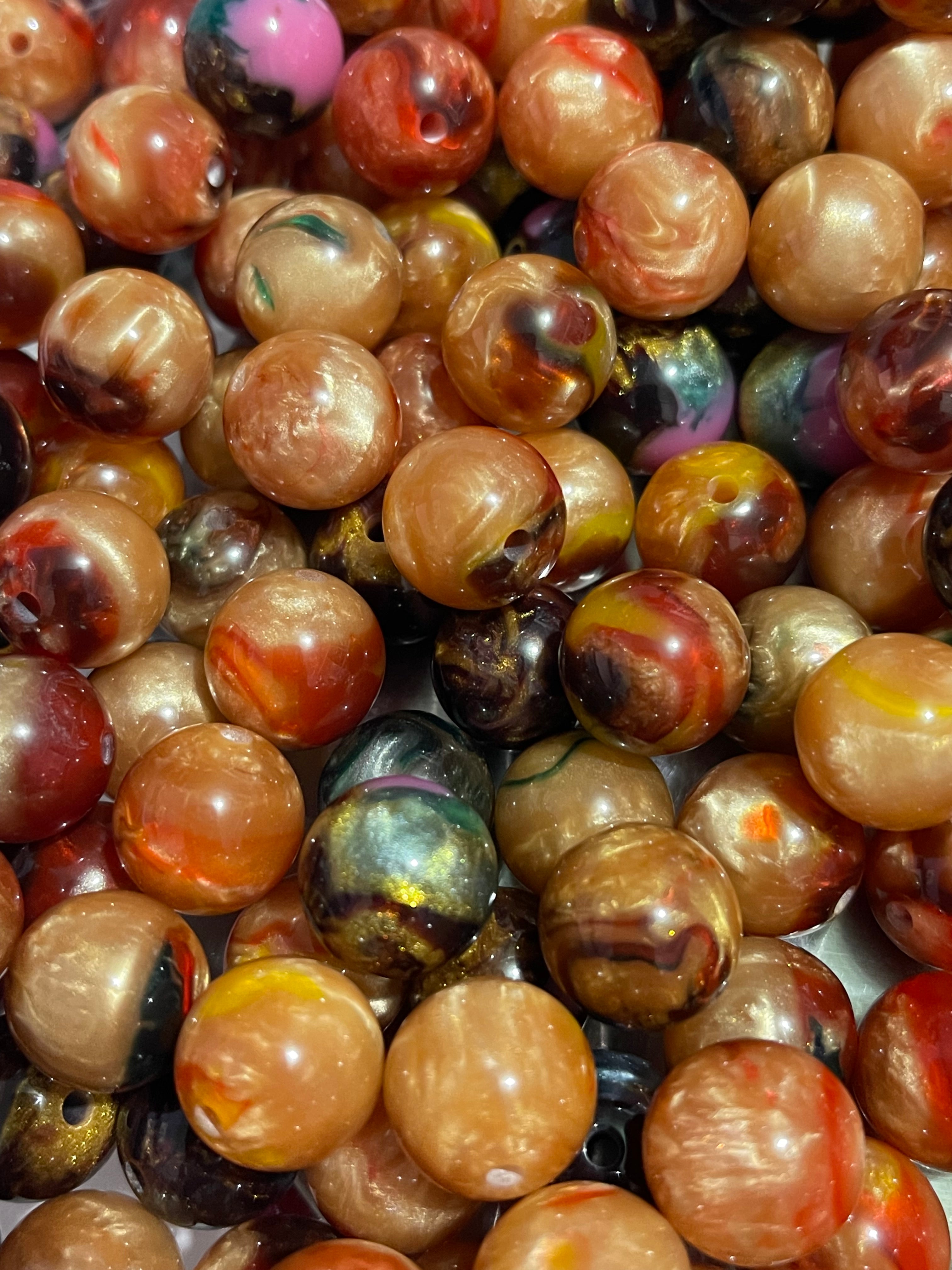 16mm Golden Swirl Luxury Beads Mix-H14