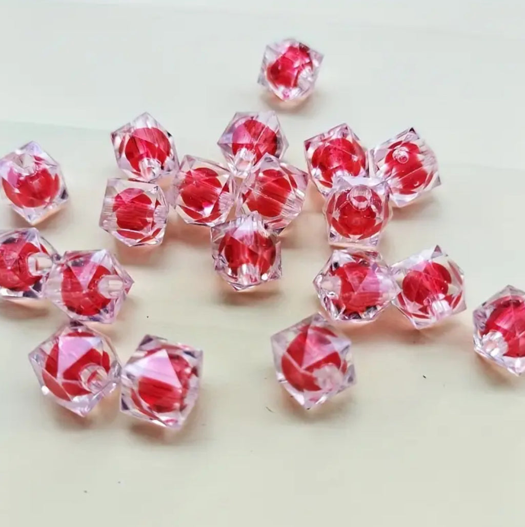 8mm Double Layer Hexagon Small Acrylic (Single Colors)