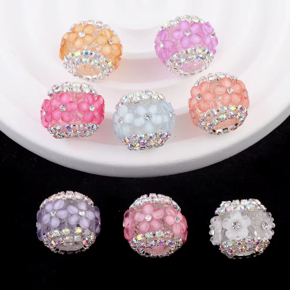 16mm Rhinestone Daisy Flower Fancy Beads (5pcs) Secondary image
