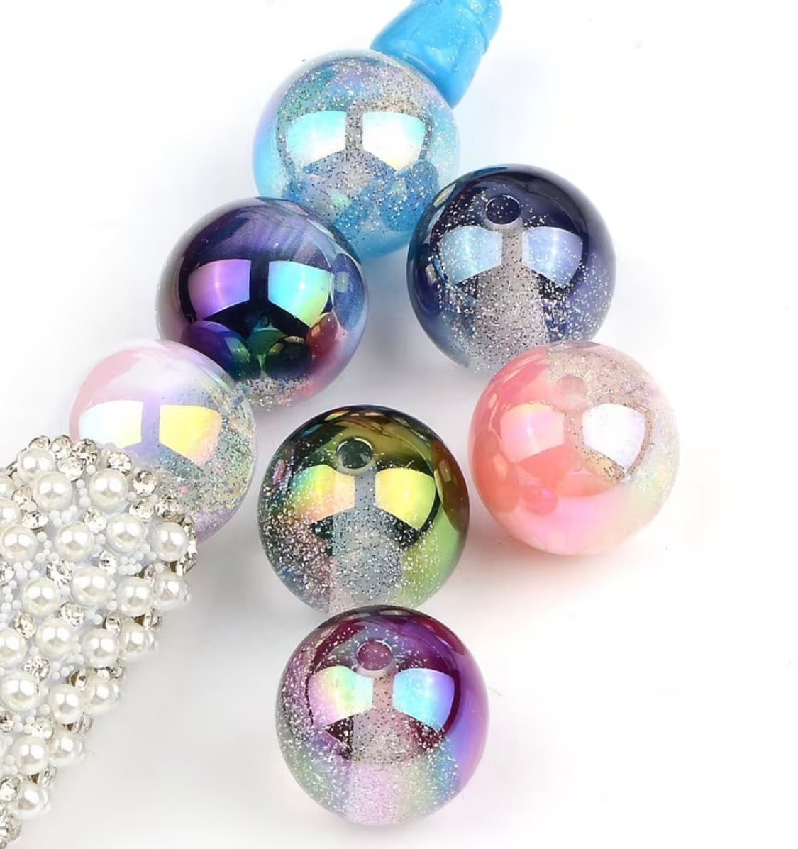 16mm Luxury AB Shimmer and Glitter Beads (Mix and Single colors)