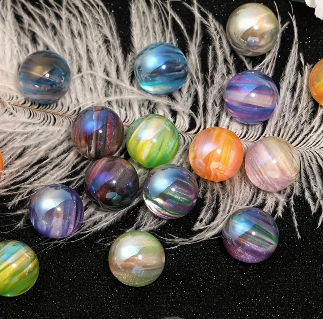 16mm Galactic Rainbow Beads Secondary image