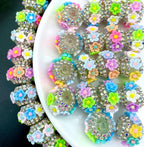 16mm Rhinestone Multicolor Flower Fancy Beads (5pcs)