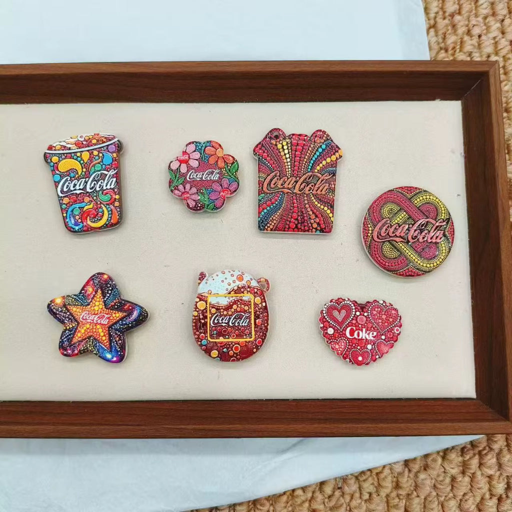 Soda Doted Acrylic Bead Shapes