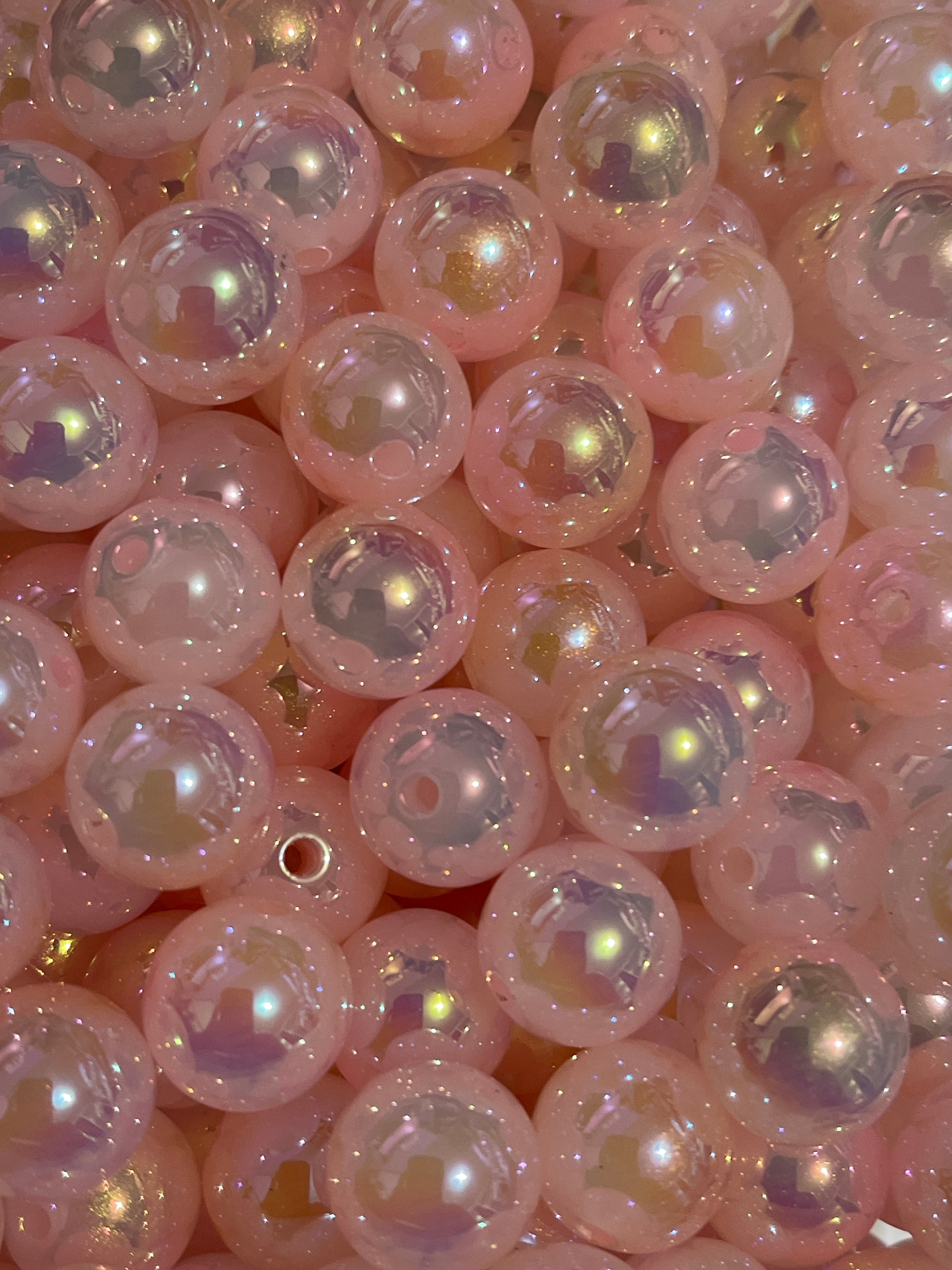 16mm Glossy Ombre Color Acrylic Beads With UV Finish (Mix & Single Colors)
