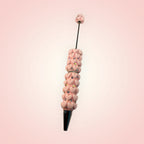 Beadable Clay Pen with Grainy Red Hearts & AB Rhinestones Valentine's Day Love Theme