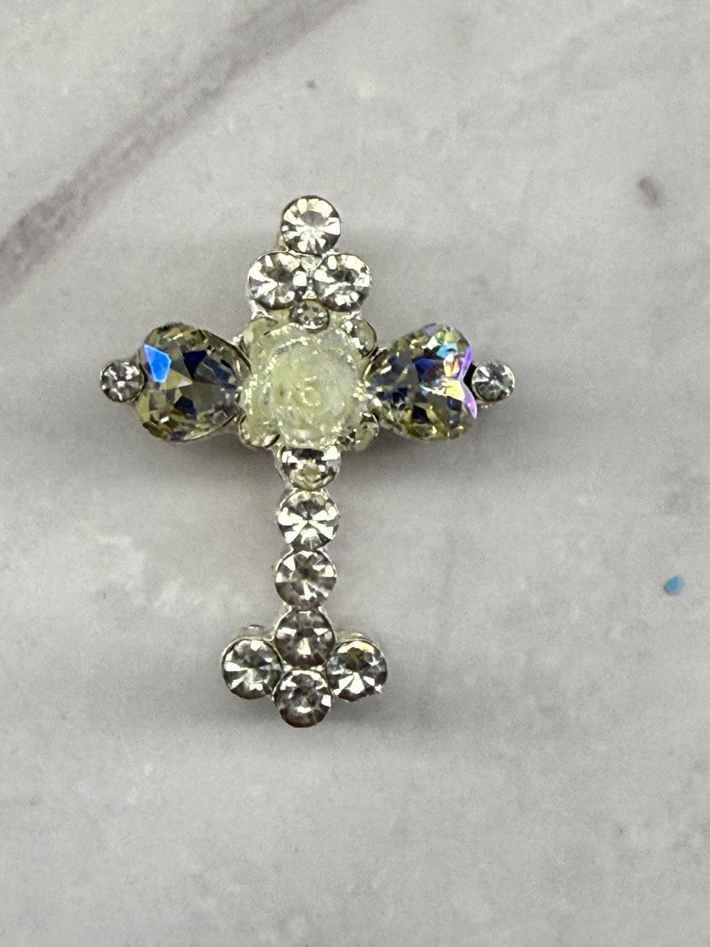 Metal Alloy Cross Rhinestone Beads