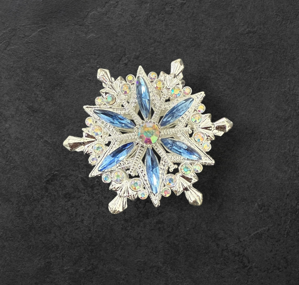40mm Metal Alloy Snowflake Rhinestone Beads-T4