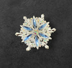 40mm Metal Alloy Snowflake Rhinestone Beads-T4