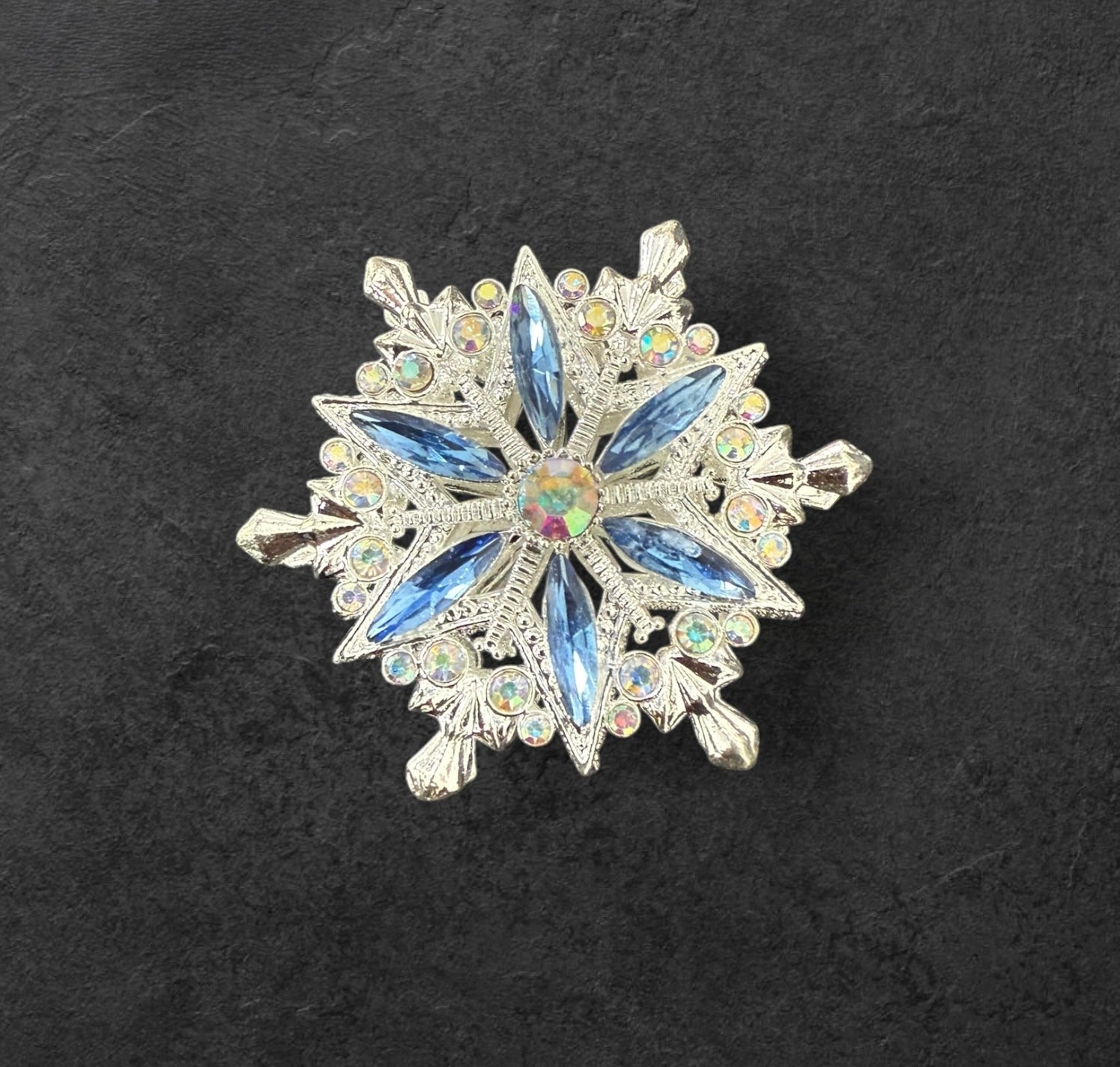 40mm Metal Alloy Snowflake Rhinestone Beads-T4