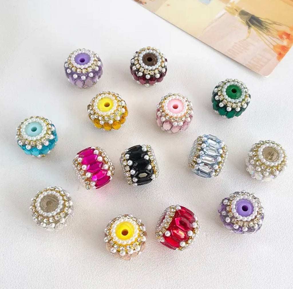 18mm Hexagonal Rhinestone Fancy Beads-Q7