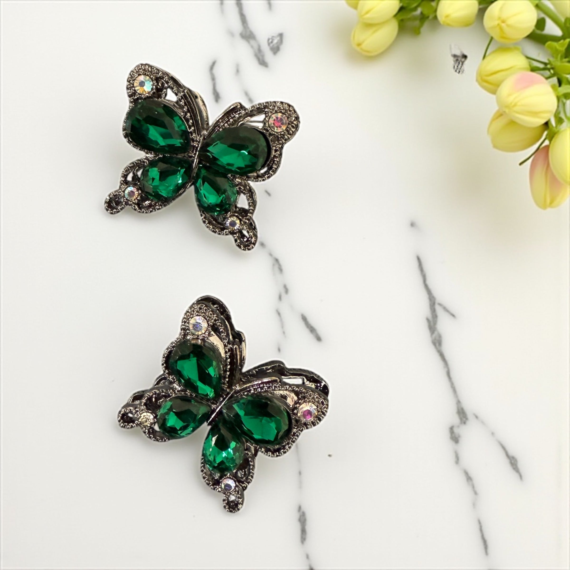 Rhinestone Black Alloy Butterfly Secondary image