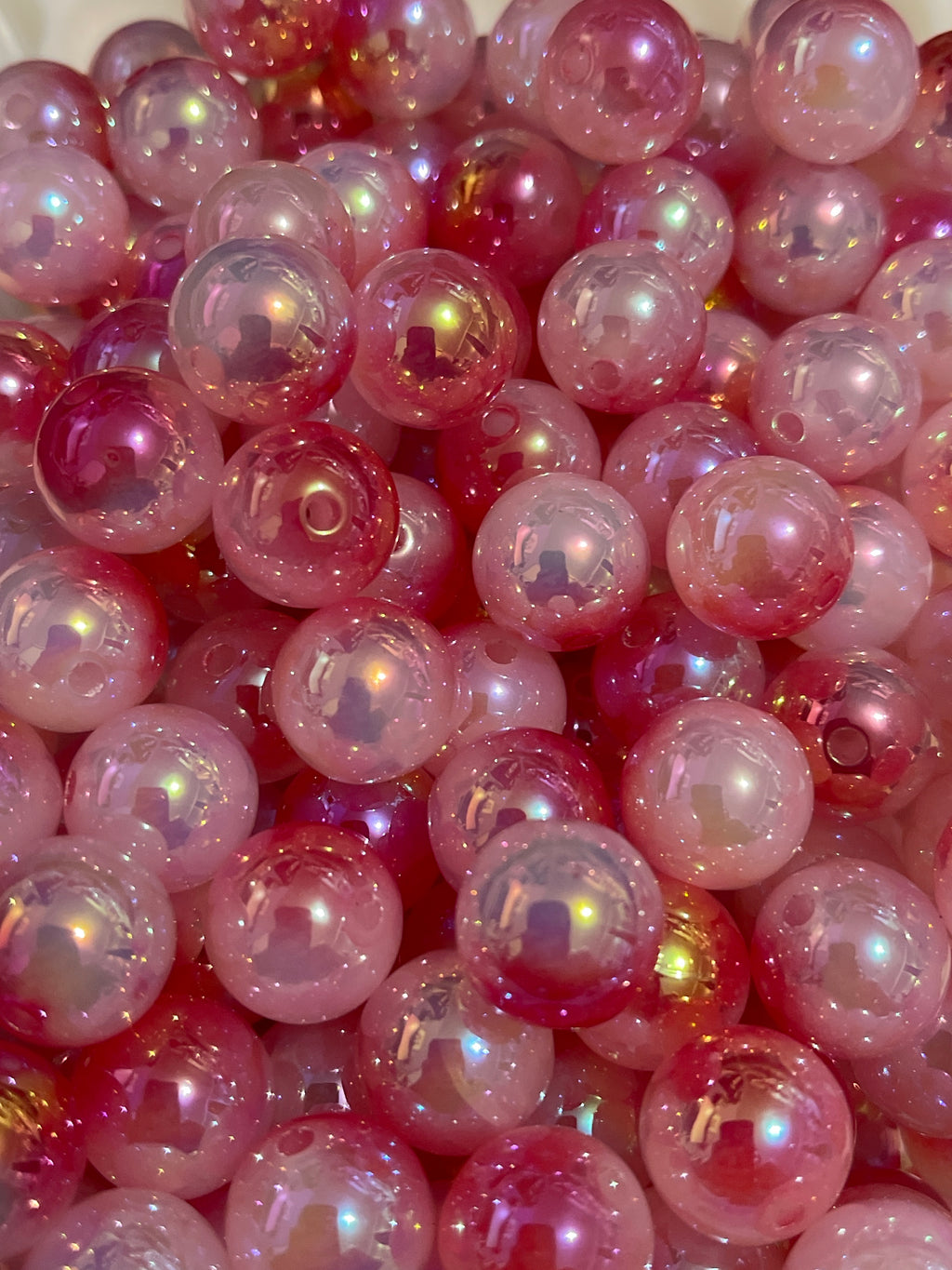 16mm Glossy Ombre Color Acrylic Beads With UV Finish (Mix & Single Colors)