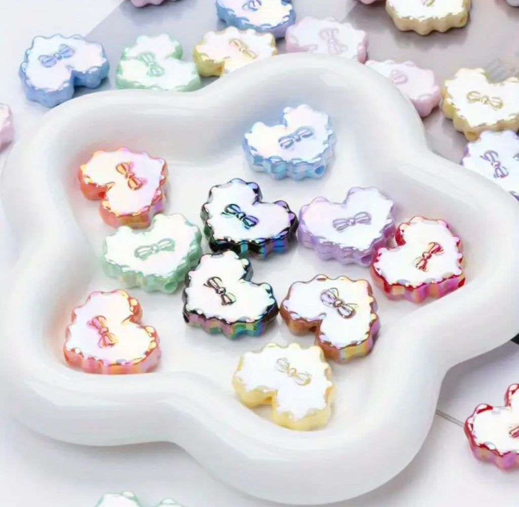 Wavy Heart Beads Mix-X7