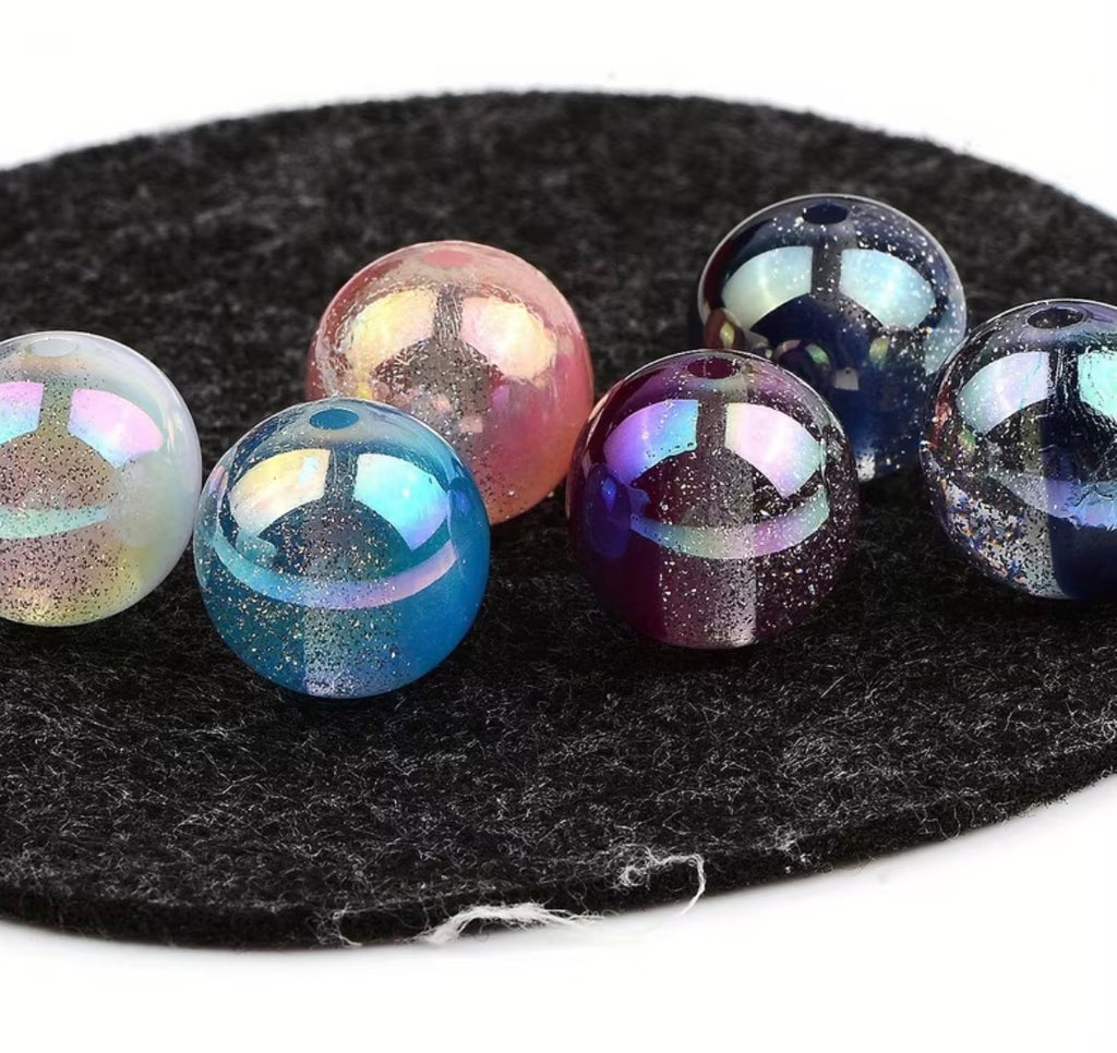 16mm Luxury AB Shimmer and Glitter Beads (Mix and Single colors)