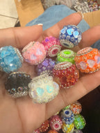 18mm Cristal Heart Line Fancy Rhinestone Beads (5pcs)