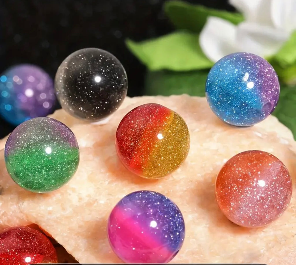 16mm Super Glitter Bicolored Beads Mix-F3